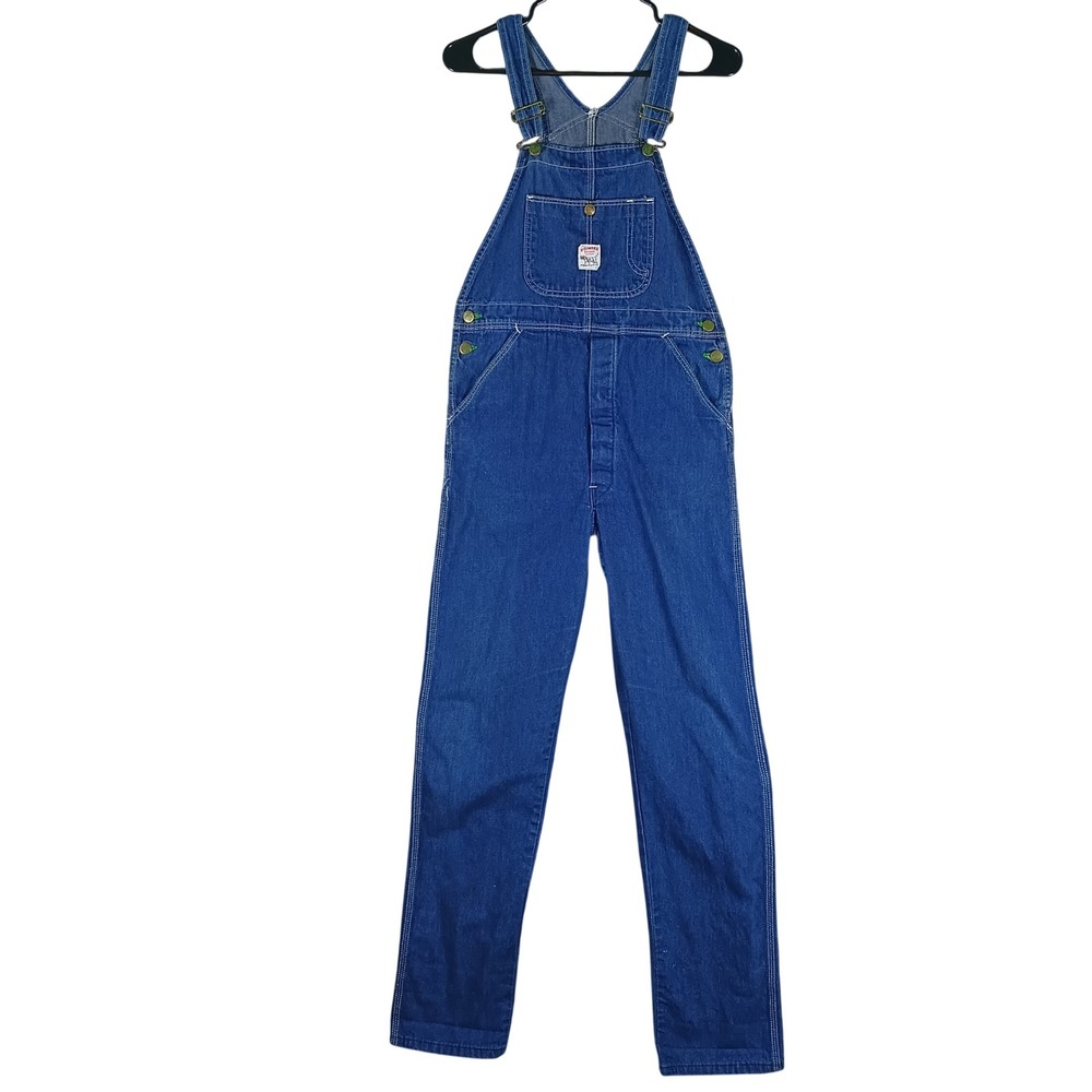 VTG Pointer Brand Bib Overalls 27x32 Blue Denim USA Button Fly Workwear